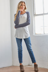 Navy Raglan Long Sleeve T-Shirt