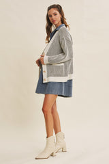 Olive Pocketed Button Front Cardigan