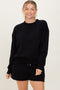 Black Fleece Sweatshirt Shorts Set