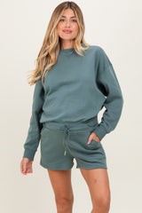 Jade Fleece Sweatshirt Shorts Maternity Set
