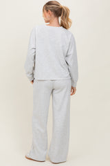 Heather Grey Crewneck Pullover Pant Set