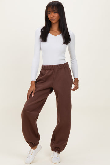 Brown Fleece Sweatpants