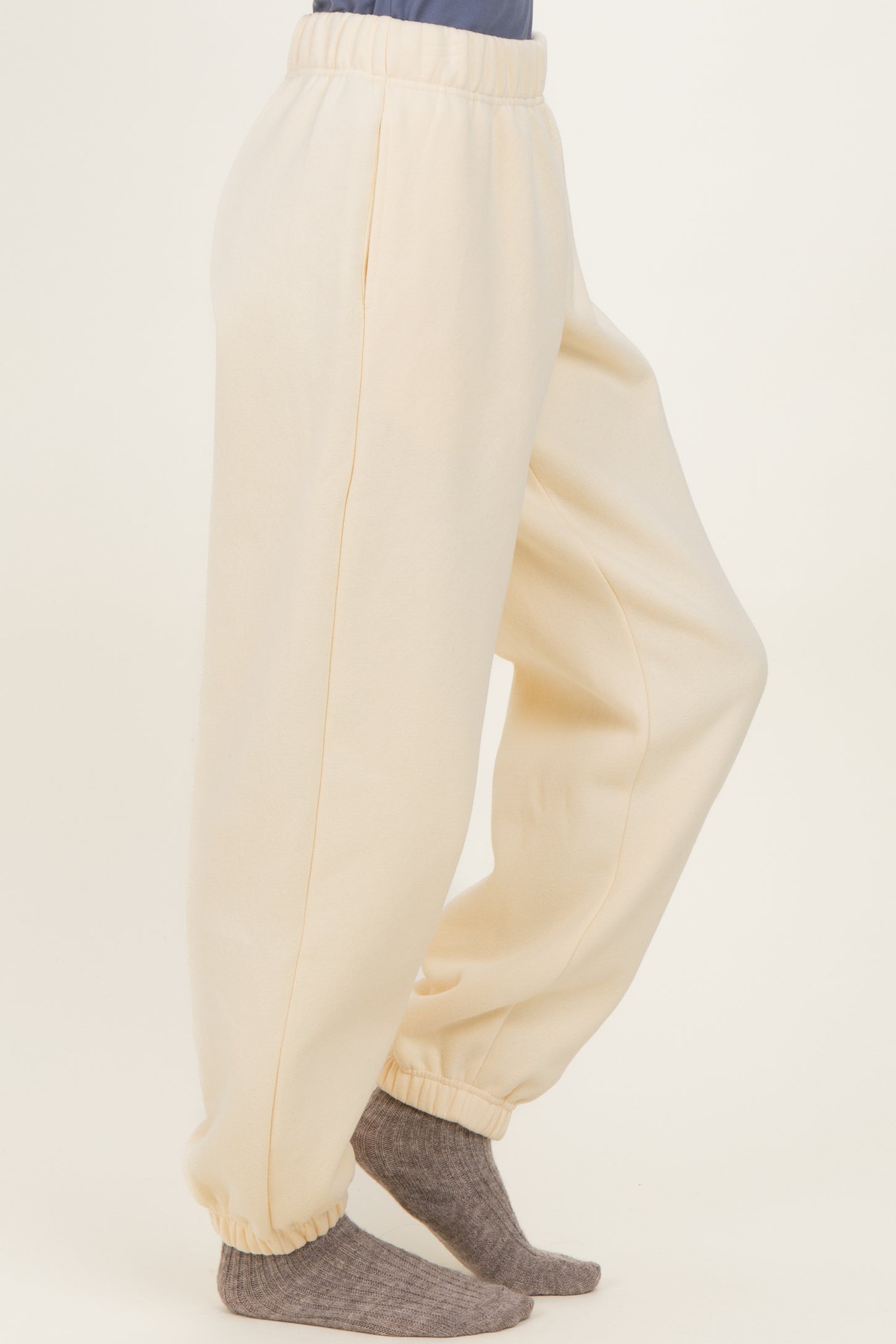Cream Fleece Sweatpants