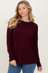 Burgundy Long Sleeve Top