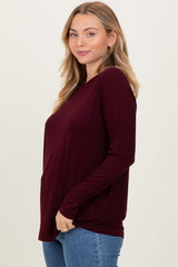 Burgundy Long Sleeve Top
