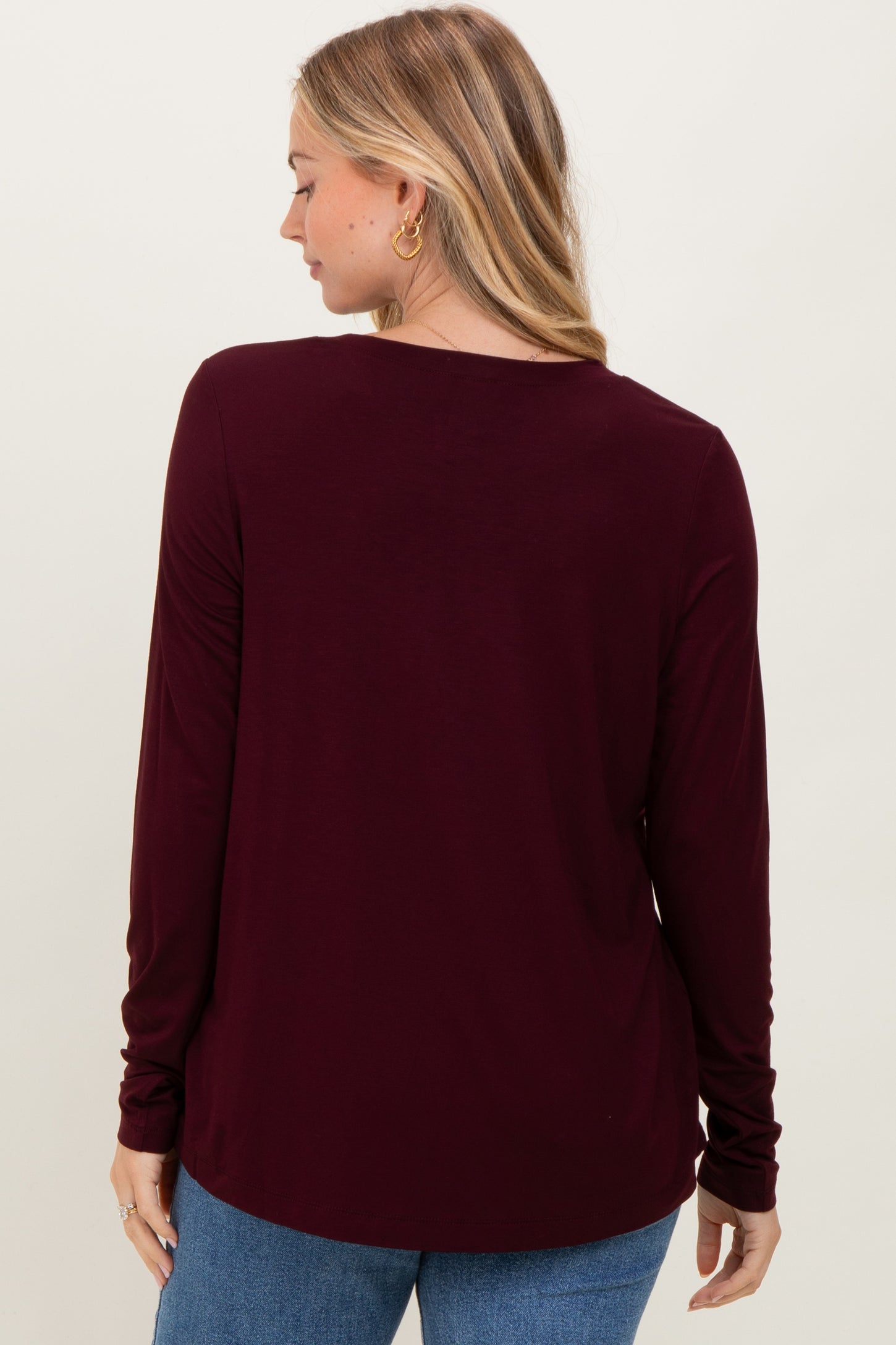 Burgundy Long Sleeve Top
