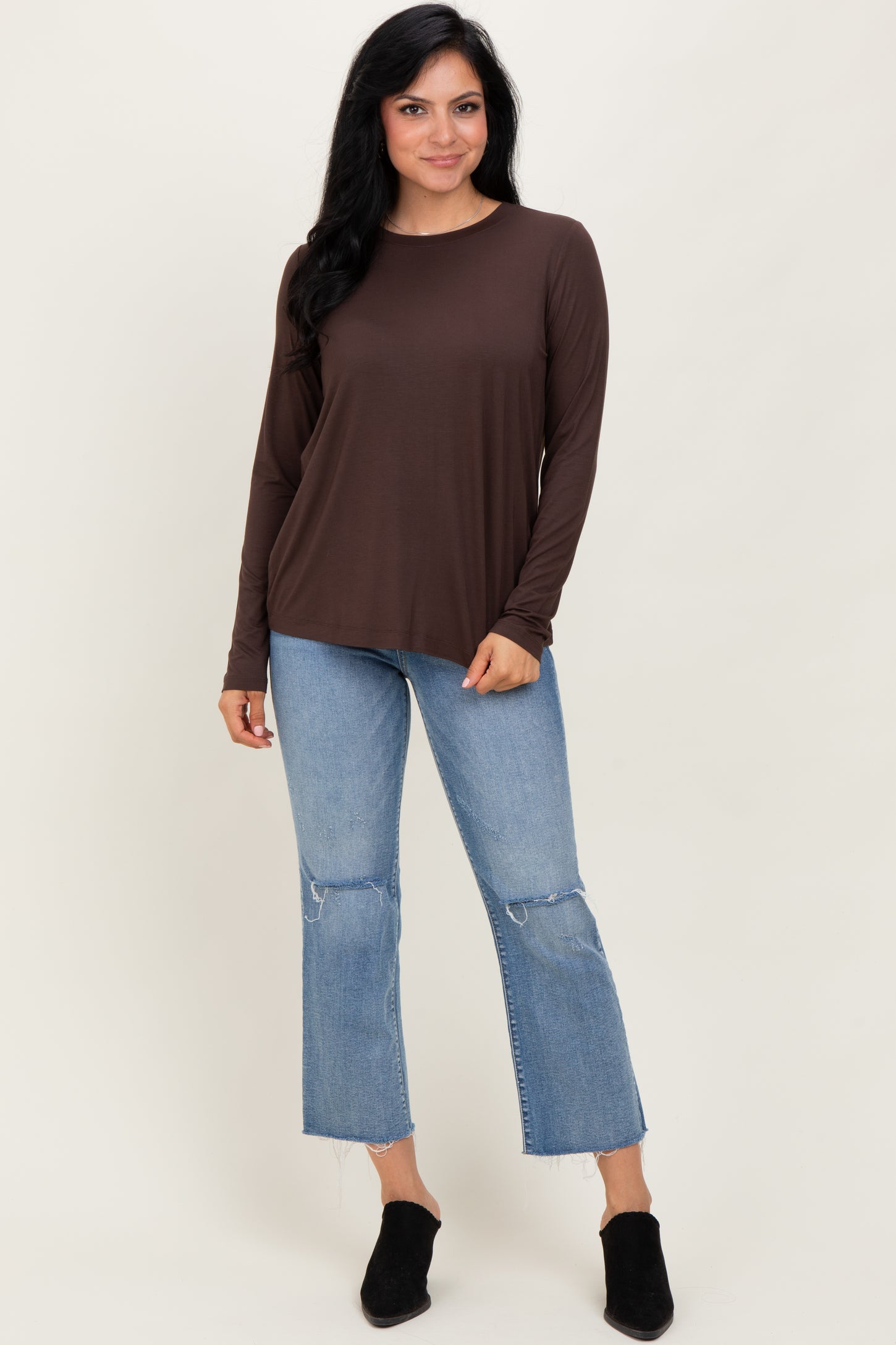 Brown Long Sleeve Top