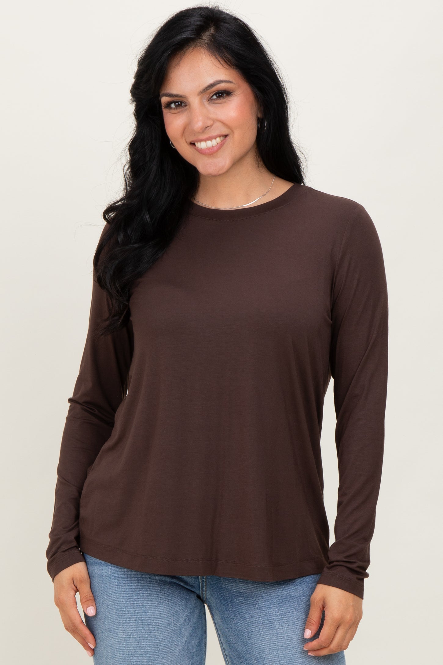Brown Long Sleeve Top