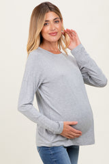 Heather Grey Long Sleeve Maternity Top