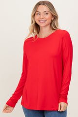 Red Long Sleeve Top