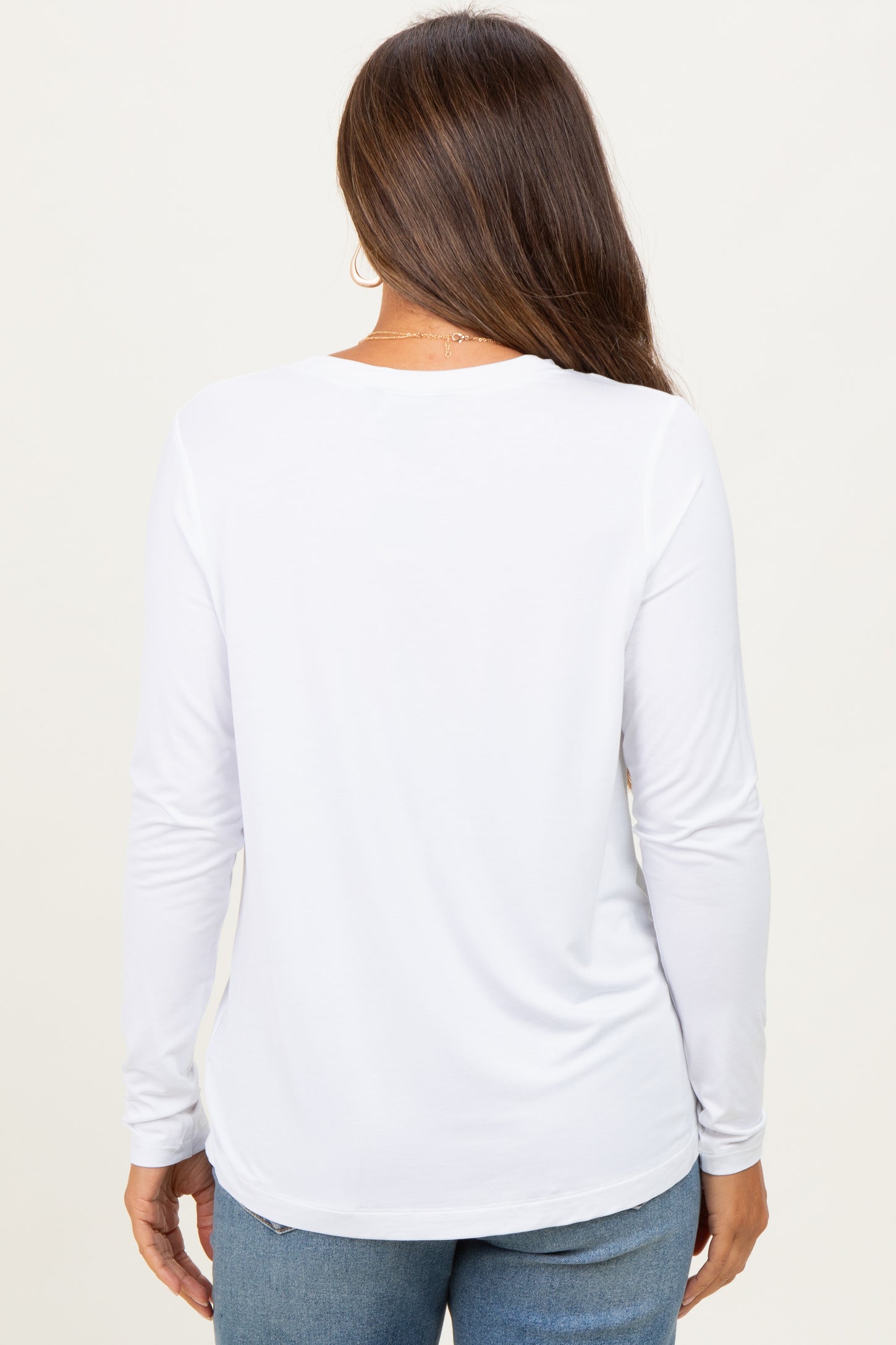 White Long Sleeve Maternity Top