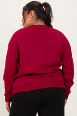 Burgundy Basic Fleece Crewneck Sweatshirt