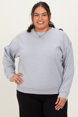 Heather Grey Basic Fleece Crewneck Sweatshirt