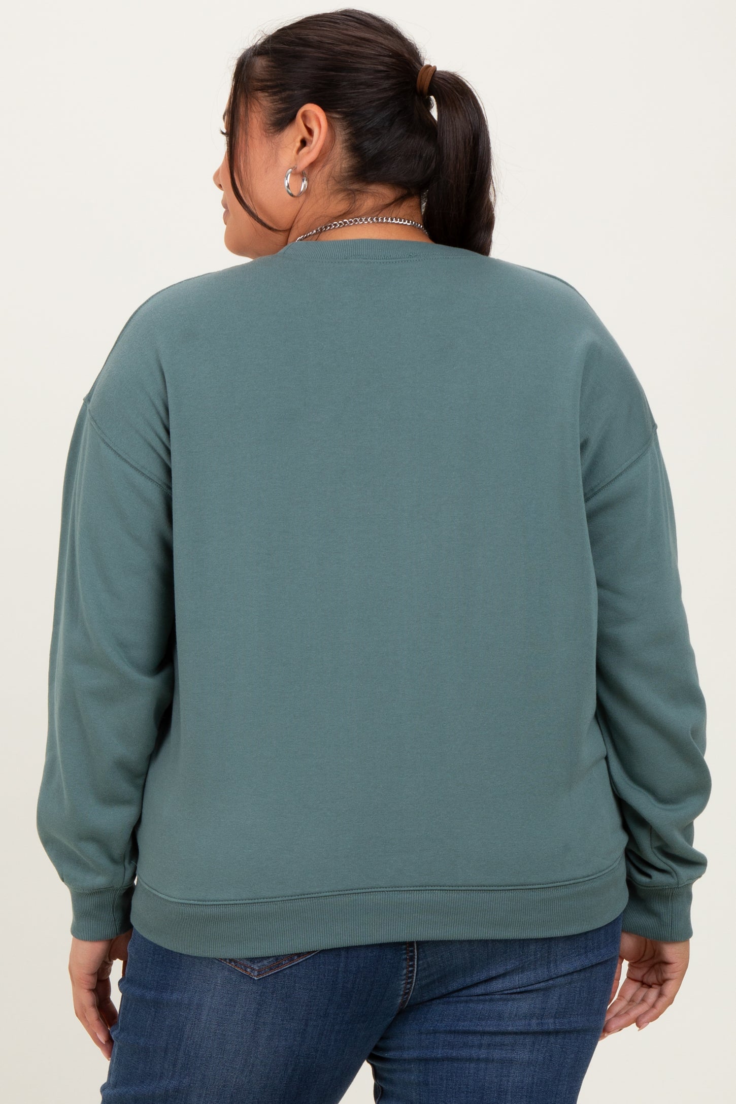 Jade Basic Fleece Crewneck Sweatshirt