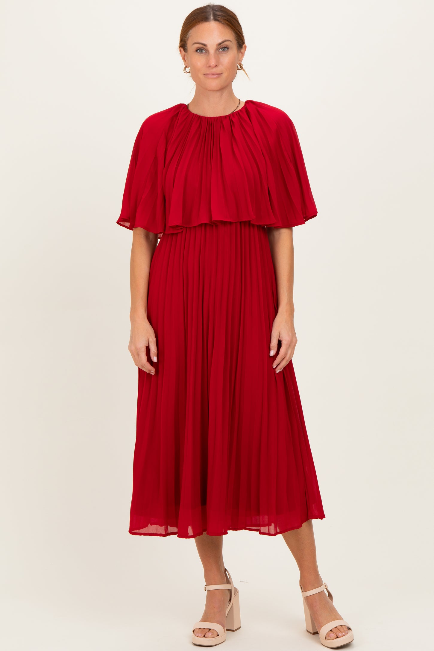 pleated burgundy dress ASOS DESIGN square neck pleated bust midi pencil dress in burgundy