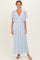 Ivory Floral Chiffon Short Sleeve V-Neck Smocked Top Maxi Dress