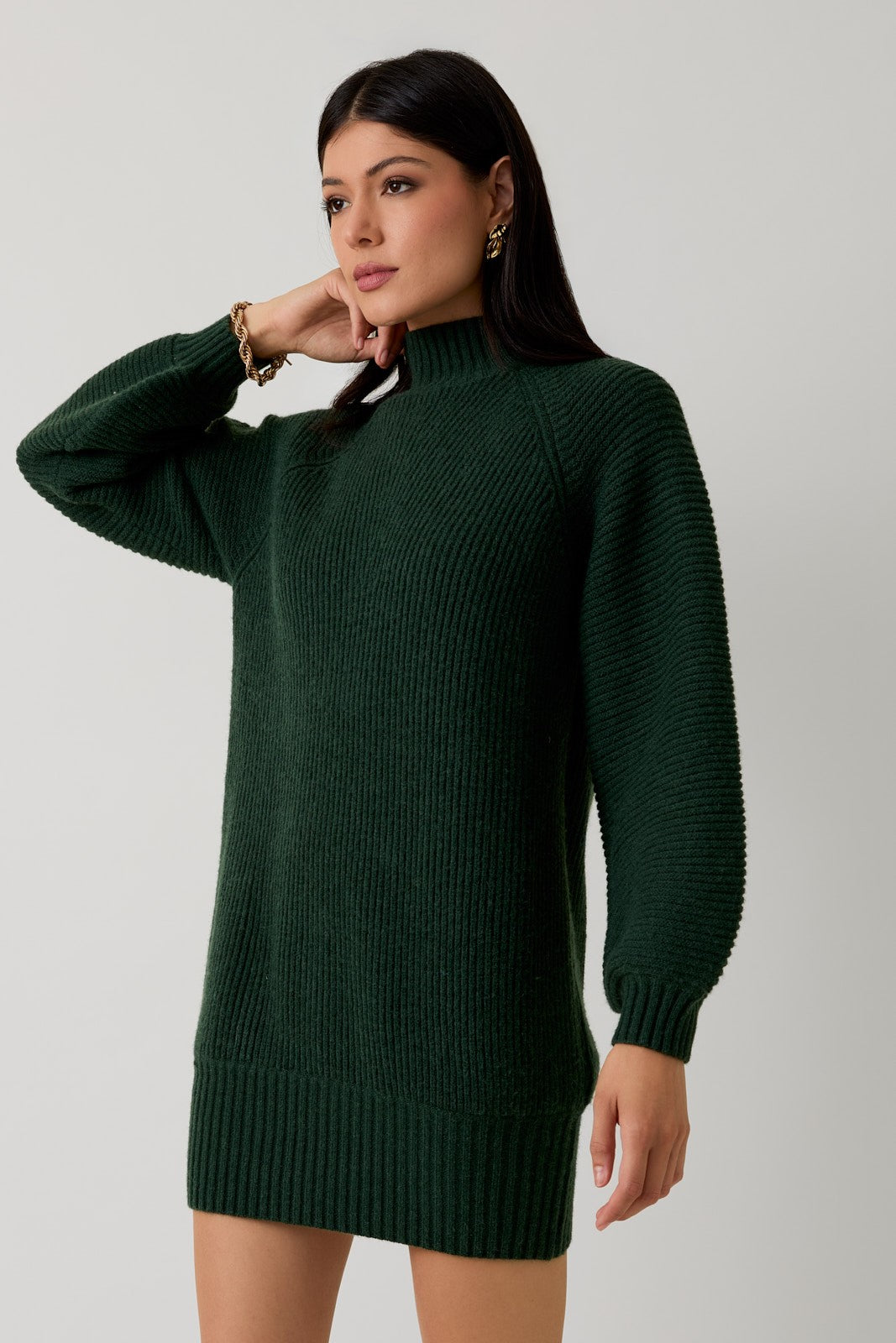 Hunter Green Mock Neck Cozy Maternity Sweater Dress Hunter Green Mock Neck Cozy Maternity Sweater Dress
