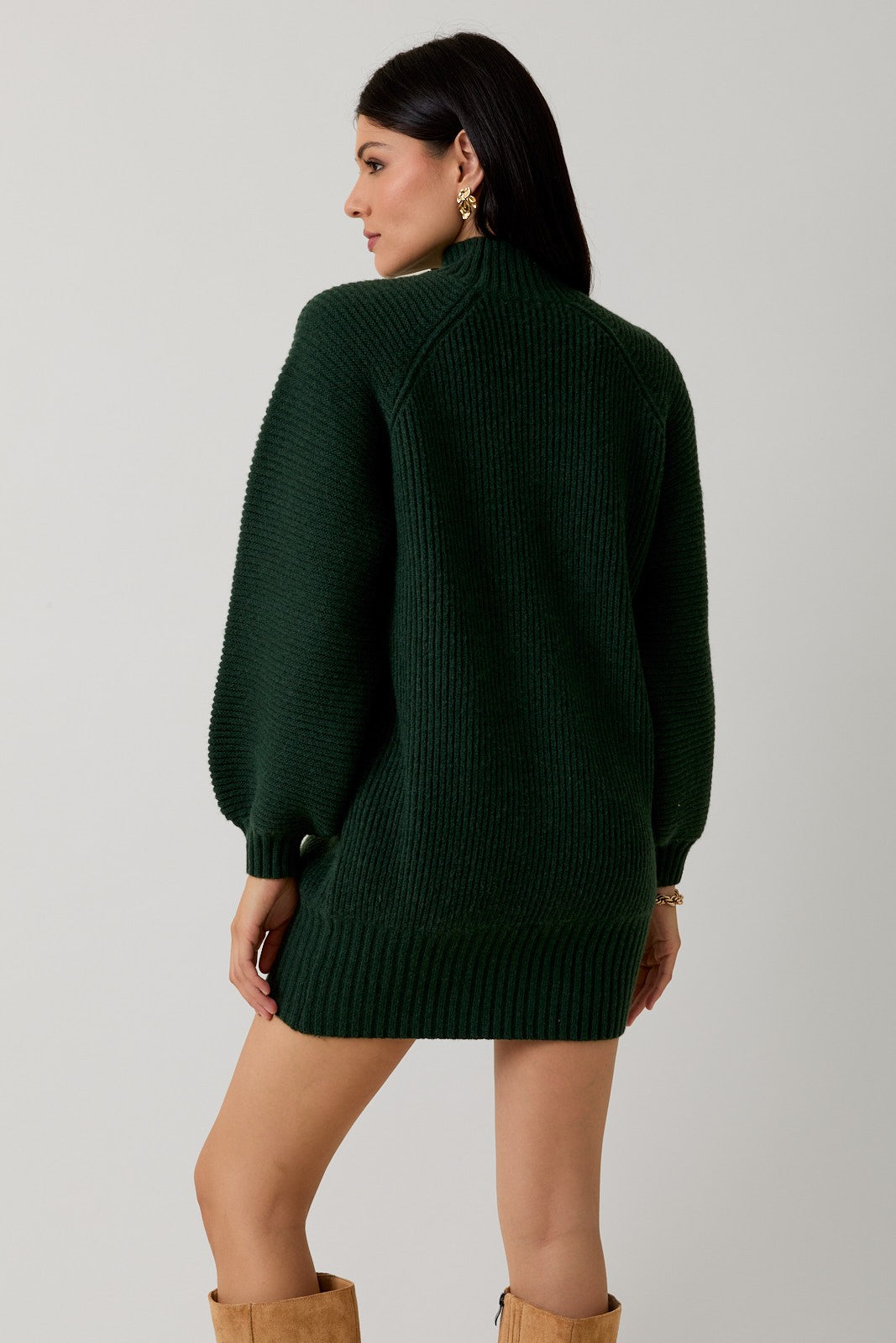 Hunter Green Mock Neck Cozy Sweater Dress PinkBlush Hunter Green Mock Neck Cozy Sweater Dress PinkBlush