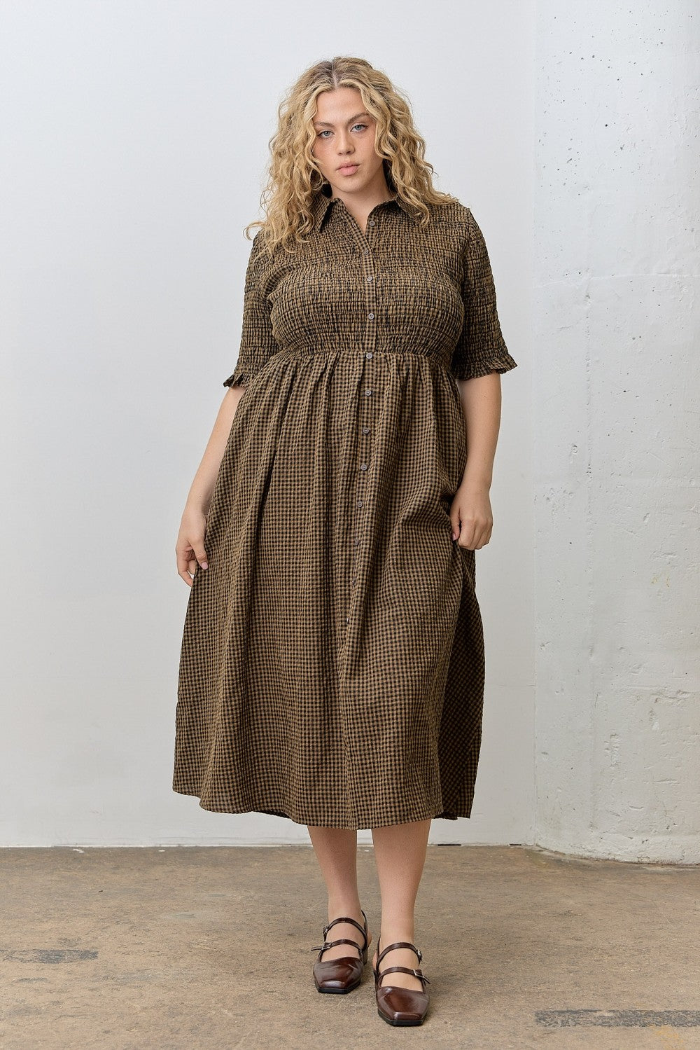 plus size gingham dress Elena 100% Cotton Midi in Red Follow Where the Road Takes You With this dress Studio Ghibli Spirited Away Soot