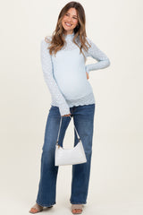 Blue Medium Wash Wide Leg Maternity Jeans