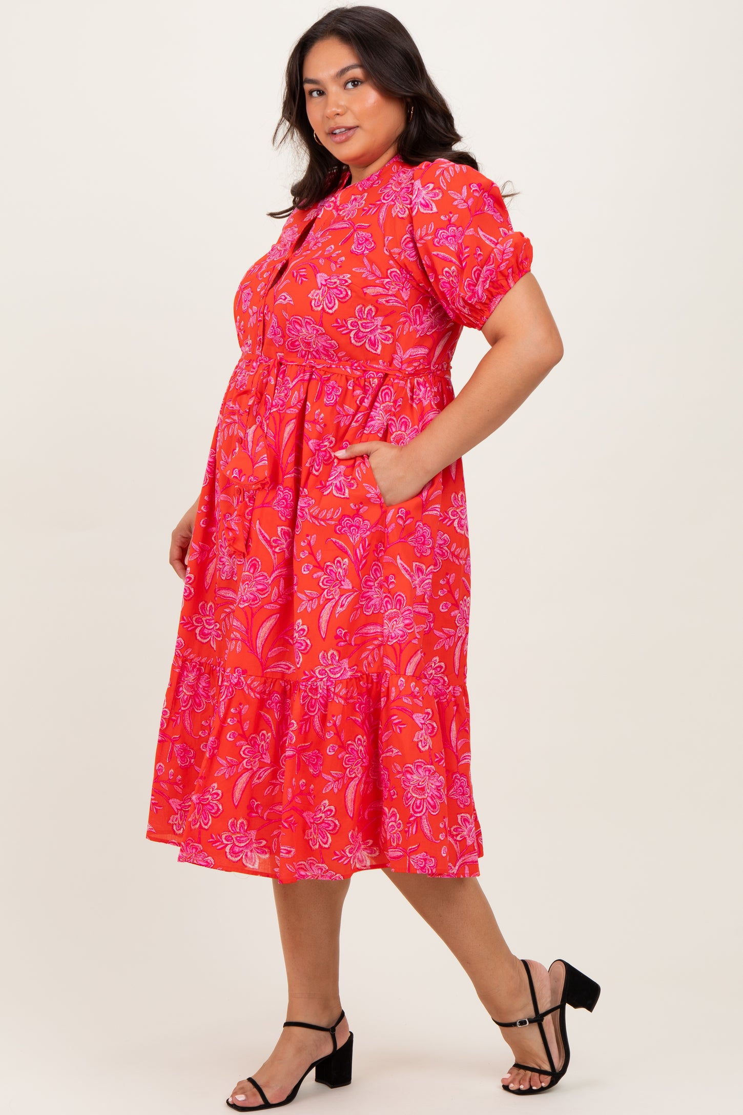 red shirt dress plus size Plus Size Red Long Sleeve O Neck T-shirt Dress Clothing Skirts TOP Blouse Sling