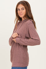 Mauve Double Layer Long Sleeve Nursing Hoodie
