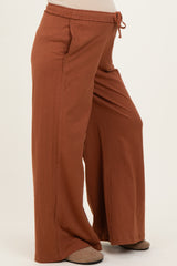 Rust Drawstring Wide Leg Maternity Lounge Pant