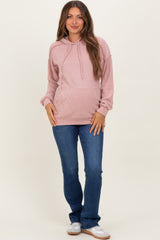 Navy Raw Hem Bootcut Maternity Jeans