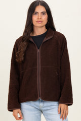 Brown Fleece Full Zip Jacket