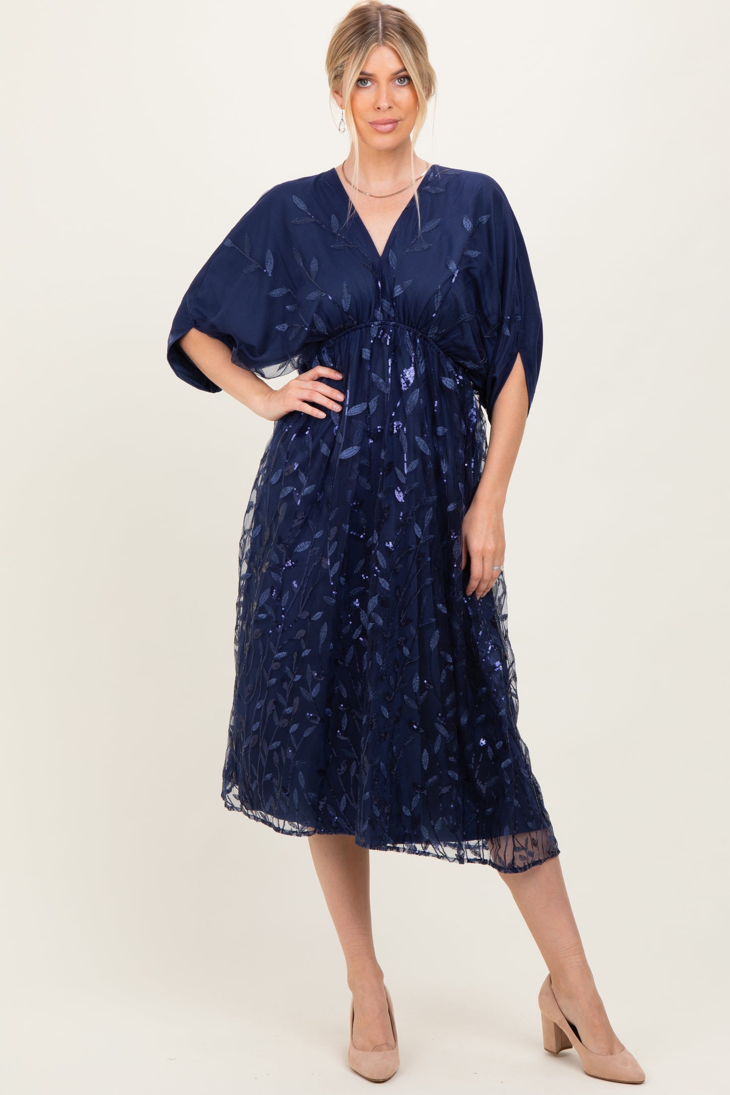 embroidered tulle midi dress Tresca Embroidered Tulle Midi Dress
