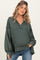 Olive Long Sleeve Reverse Stitch Collared Maternity Top