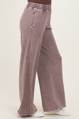 Mocha Mineral Wash Waffle Knit Contrast Lounge Pants