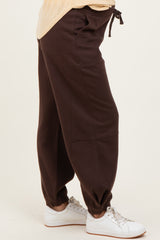 Brown Multi Seam Fleece Maternity Sweatpants
