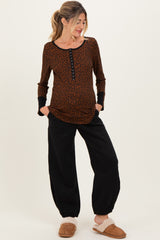 Black Multi Seam Fleece Maternity Sweatpants