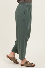 Green Mineral Wash Pleated Lounge Pants