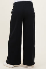 Black Fleece Wide Leg Maternity Sweatpants