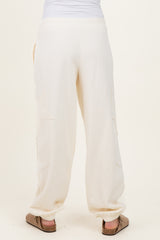 Cream Star Patch Maternity Drawstring Sweatpants