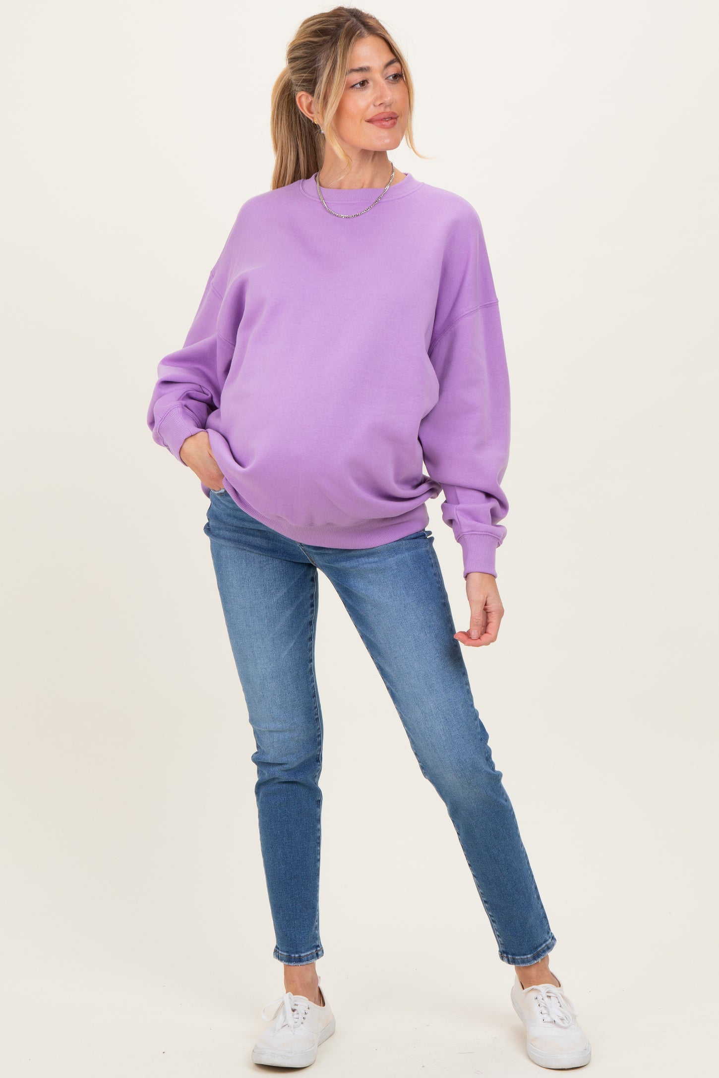 Navy Dark Wash Maternity Skinny Jeans