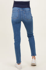 Navy Dark Wash Maternity Skinny Jeans
