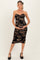 Black Taupe Tube Ruching Midi Maternity Dress