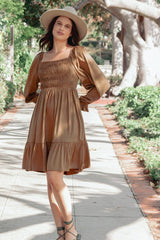 Camel Suede Dress