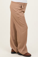 Taupe Wide Leg Maternity Trousers