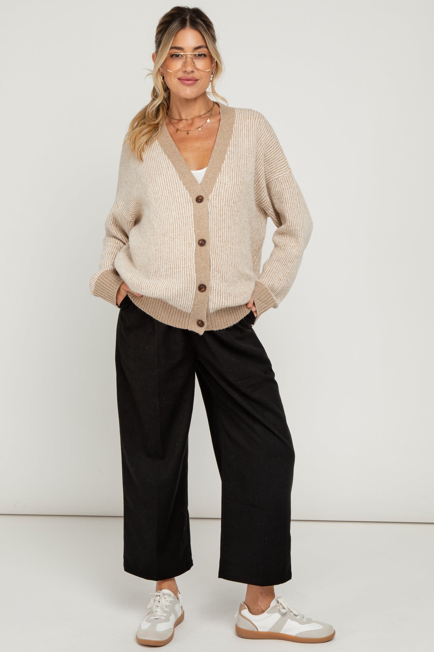 Black Elastic Waist Semi Formal Maternity Slacks