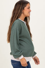 Olive French Terry Maternity Sweatshirt