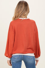 Rust French Terry Maternity Sweatshirt