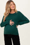 Green Chunky Cable Knit Maternity Sweater