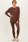 Brown Brushed Knit Oversized Top and Legging Set