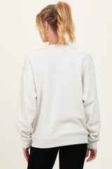 Ivory Fleece Crew Neck Relaxed Fit Maternity Sweatshirt