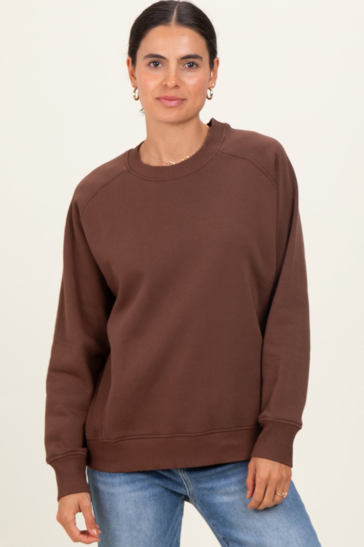 Brown Fleece Sweatshirt
