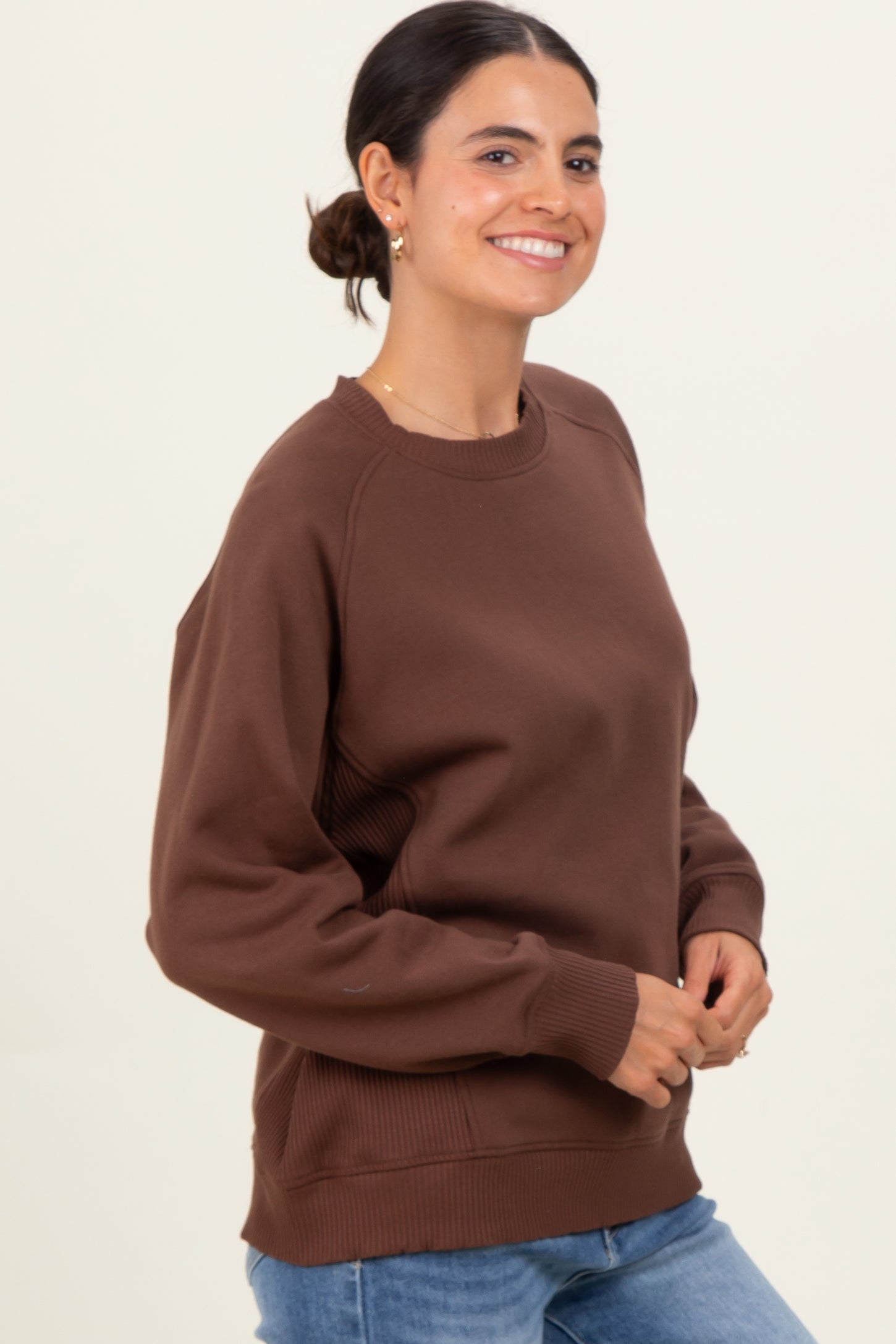 Brown Fleece Sweatshirt